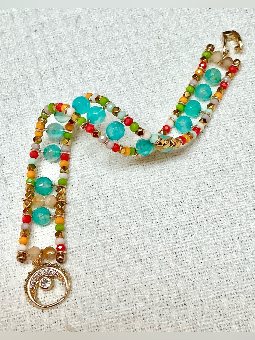 Handmade 2-Strand Gemstone Bracelet